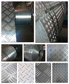 China Ignifugue la placa de aluminio de la pisada de 5 barras, los paneles de pared de aluminio de la placa del diamante  fábrica